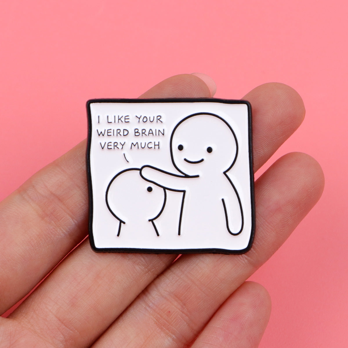 Cartoon English Short Phrase Quote Brooch