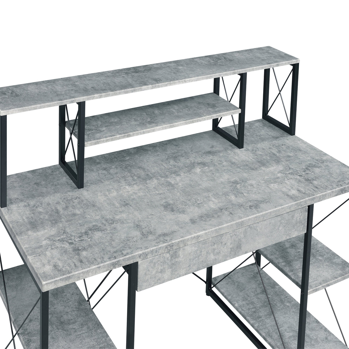 Grey and Black Writing Desk