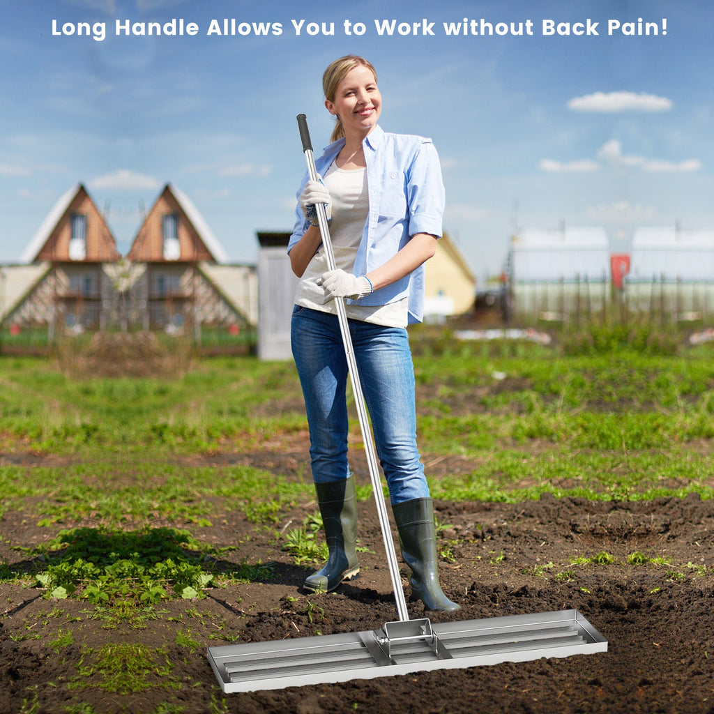 42 x 10 Inch Lawn Leveling Rake with Ergonomic Handle