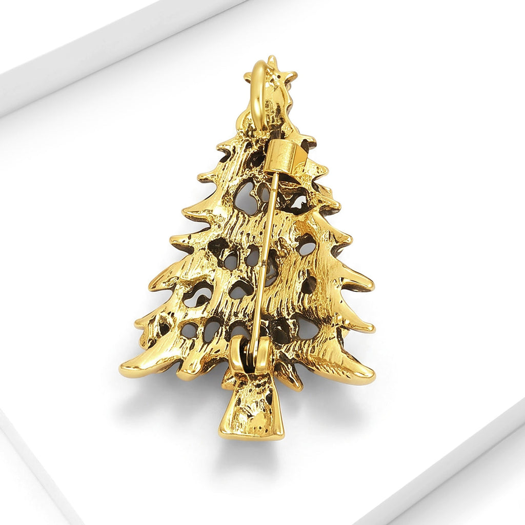 New European And American-style Christmas Tree Alloy Oil-drop Brooch