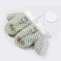Children's warm knitted gloves winter outdoor windproof and velvet warm cute cartoon baby gloves