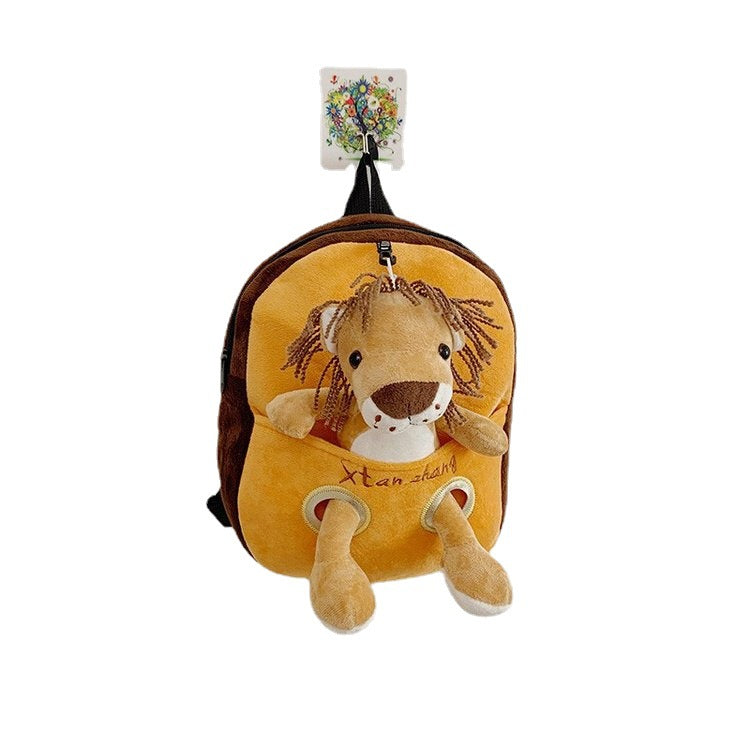 Cartoon Cute Plush Double Shoulders Kindergarten Backpack