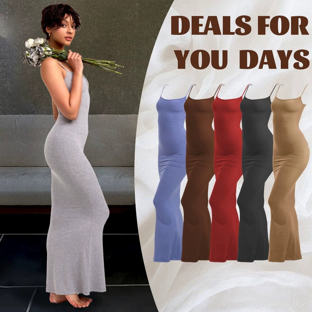 Sexy Casual Bodycon A-line Slip Dress Sleeveless Maxi Skirt