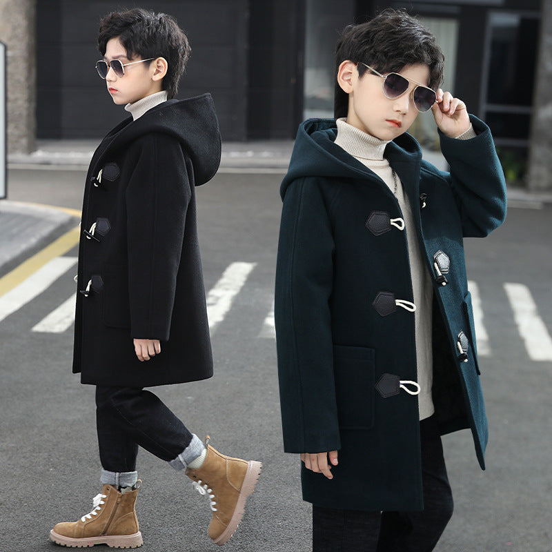 Boy Thickened Woolen Coat