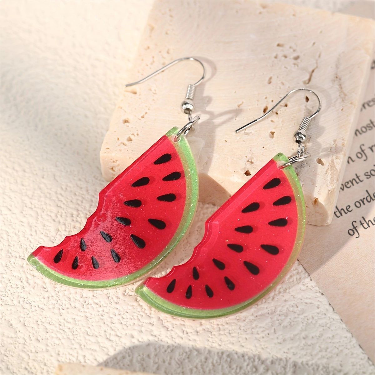 Womens Watermelon Kiwi Earrings