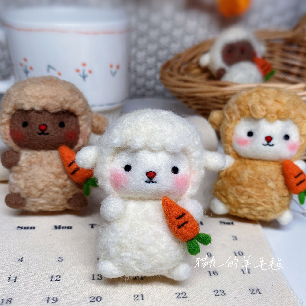 Felt Needle-poking Craft Kit DIY Cloud And Little Sheep Keychain