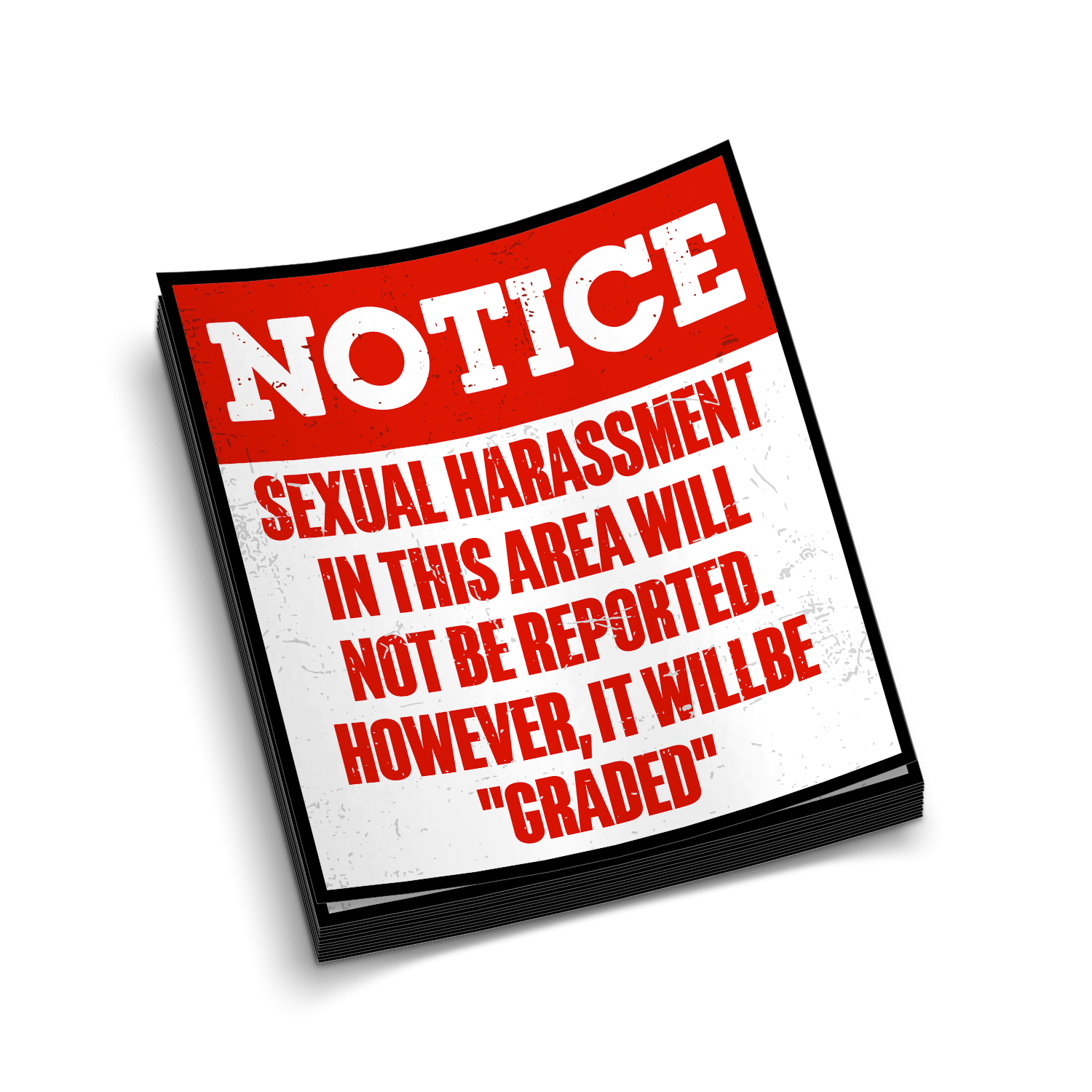 Sex Harassment Graded - Hard Hat Decal