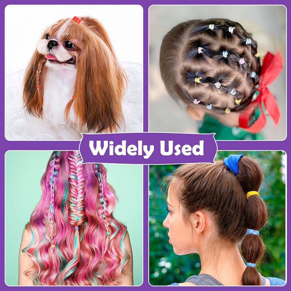 32 Colors Small Hair Rubber Bands With 16 Hair Styling Tools, 2000 Pcs Elastic Girl Baby Hair Ties Mini Hair Bands With Hair Elastic Cutter Hair Accessories Xmas Stuff For Girls Baby Toddlers Kids