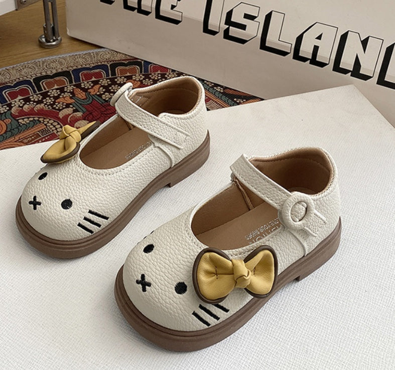 New Spring & Autumn Cartoon Princess Shoes For Girls, Cute Flats For Kids, Soft Sole Leather Shoes For Toddlers & Little Girls