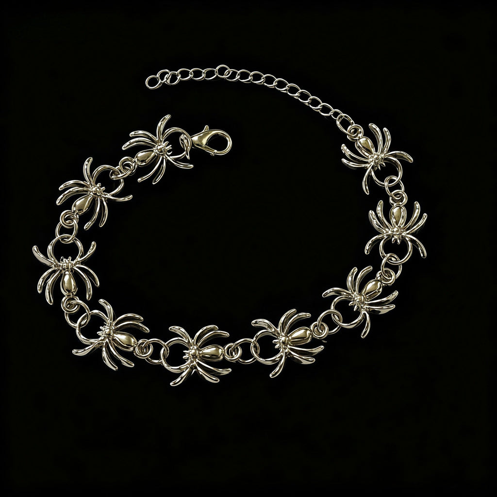 Men Gothic Spider Bracelet, Hip Hop Streetwear Niche High Grade Minimalist Trendy Influencer Hand Jewelry