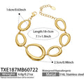 Titanium Steel Gold-Plated Light Luxury All-Match Oval Chunky Chain Bracelet Necklace