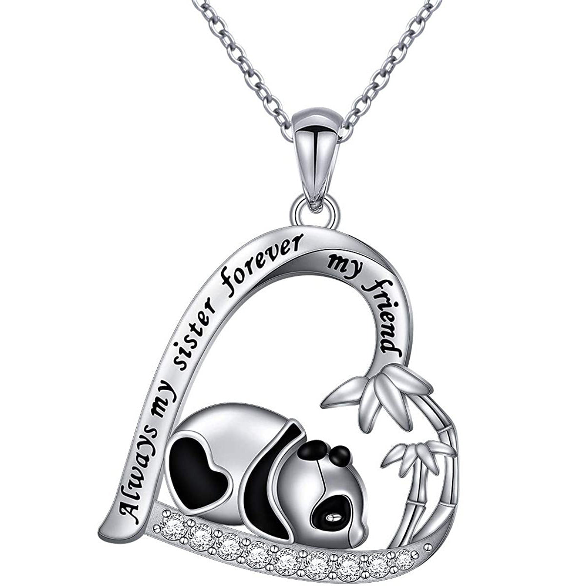 Alloy-painted Oil Painting National Treasure Panda Necklace For Women