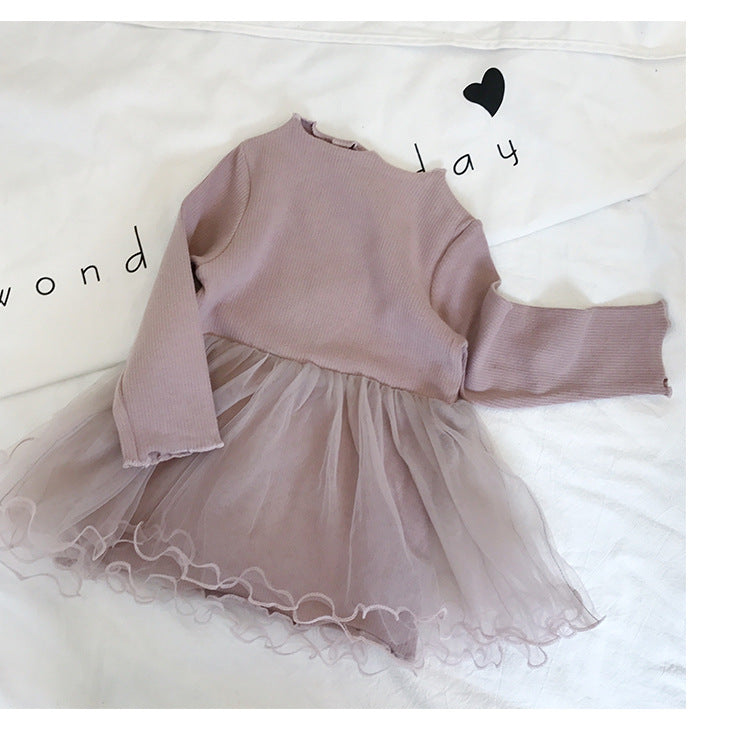 1 girls dress, children's long sleeve skirt, spring and autumn wear new children's clothing, baby princess skirt