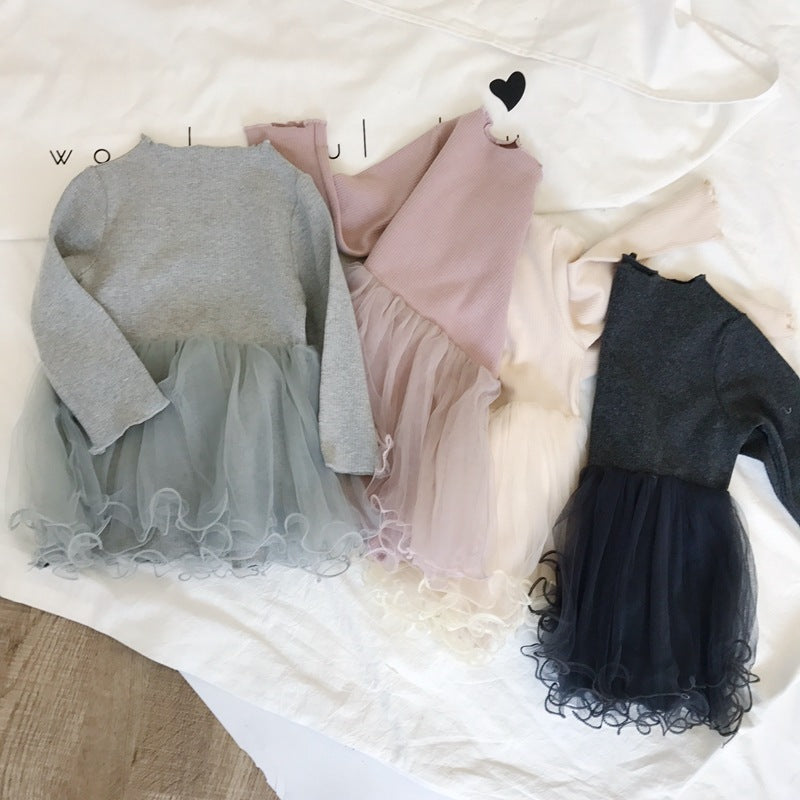 1 girls dress, children's long sleeve skirt, spring and autumn wear new children's clothing, baby princess skirt