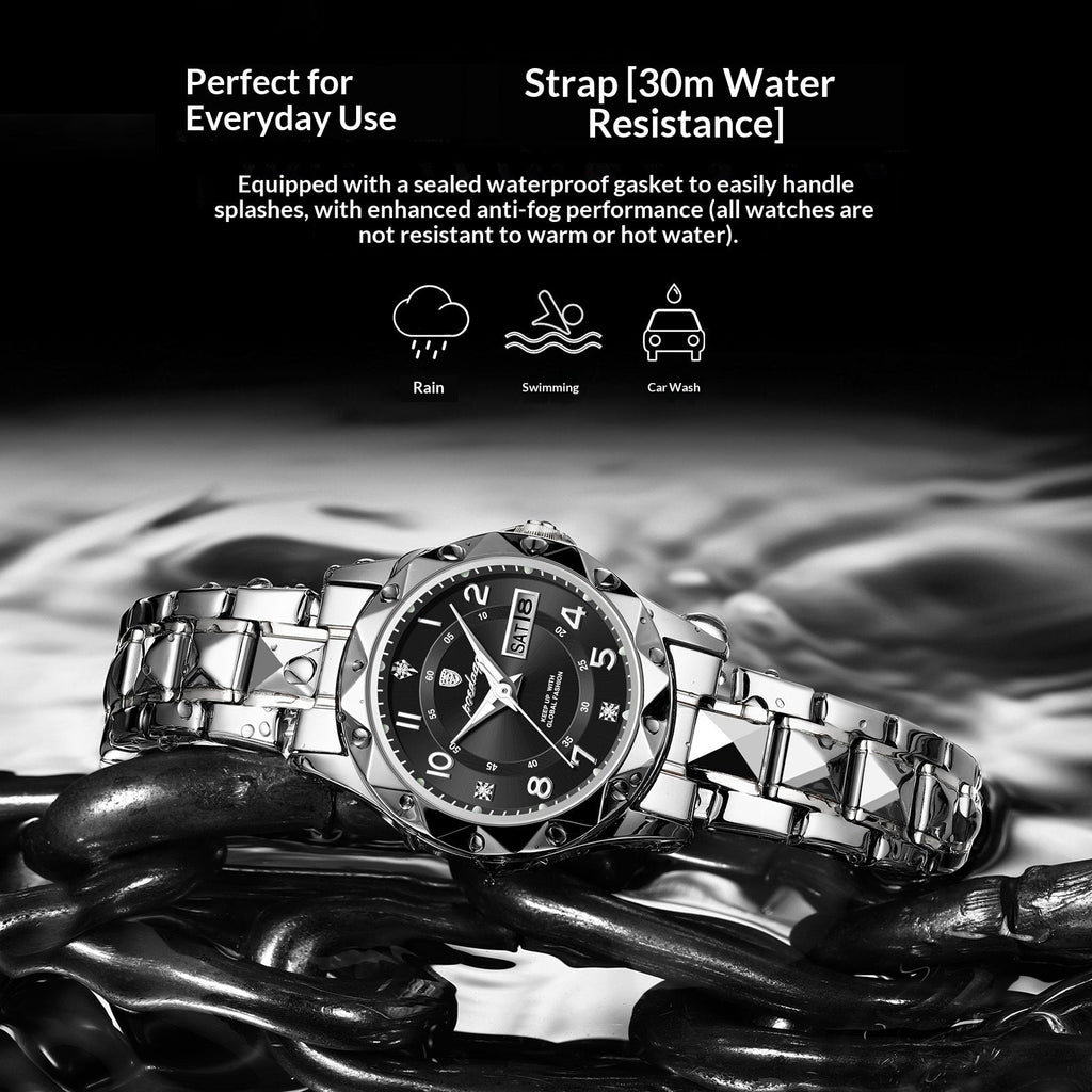 Womens Waterproof Luminous Dual-calendar Watch