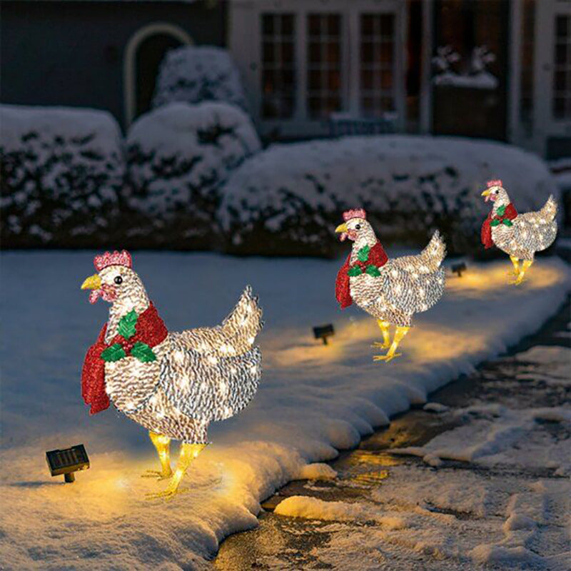 Chicken With Scarf Holiday Decoration