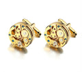 Light Luxury Cufflinks Men's Round Stainless Steel Machinery
