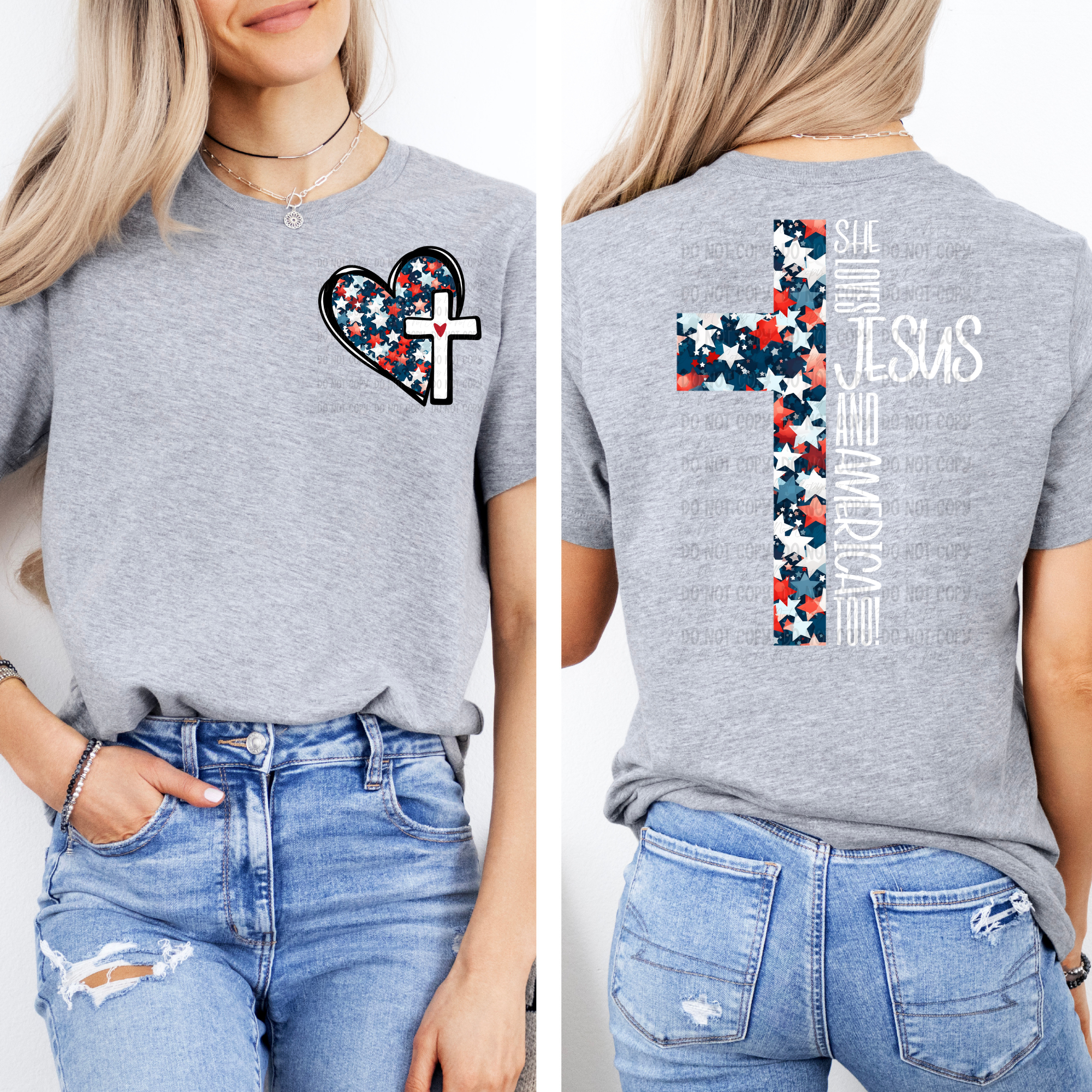 She Loves Jesus And America Too! - Tee - White Design