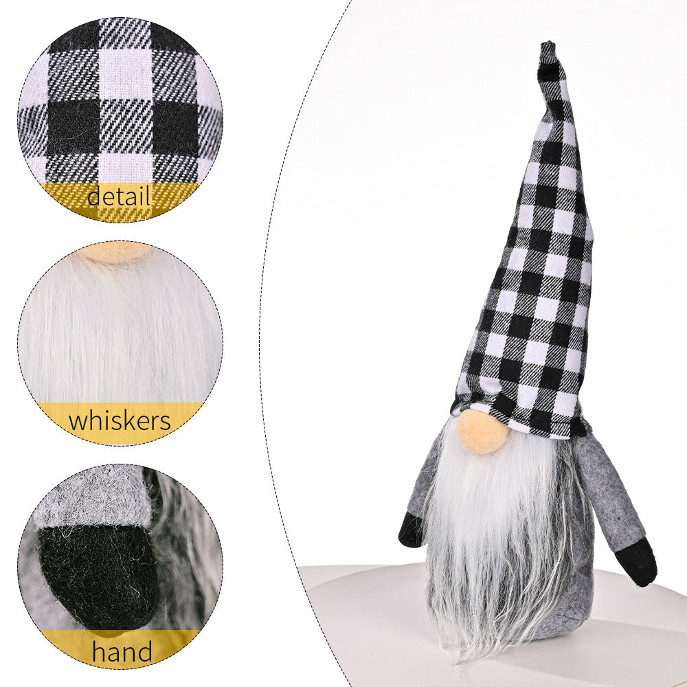Christmas Decorations Christmas Plaid Hat Rudolf Doll