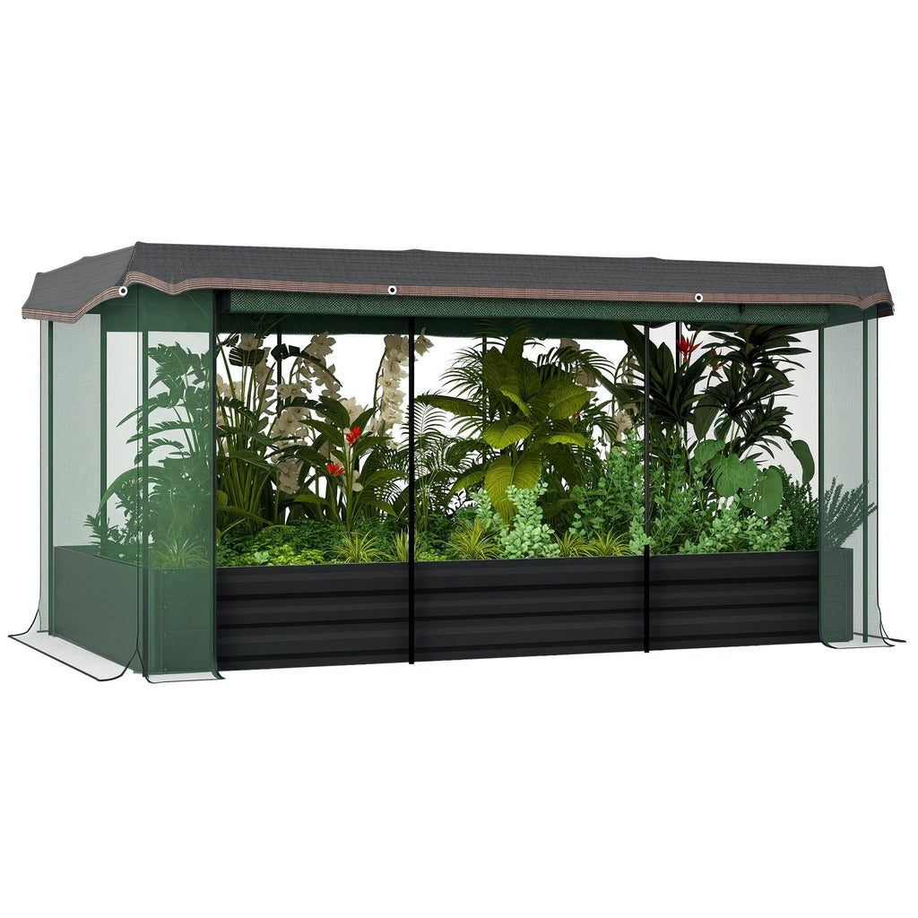 Outsunny 7.3 x 3.4 ft Galvanized Raised Garden Bed