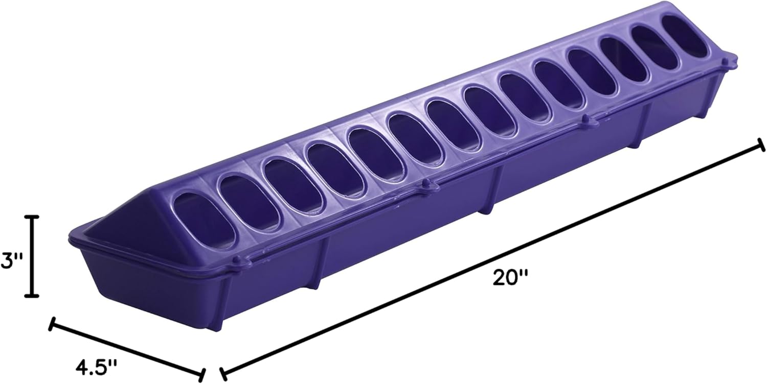 Little Giant 20" Plastic Flip-Top Poultry Ground Feeder, Purple Chickens Birds 2-Pack
