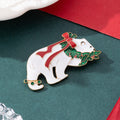 European And American Cross-Border Exquisite Enamel Christmas Series Brooches Christmas Flower Bells Reindeer Brooches Wholesale From Manufacturers