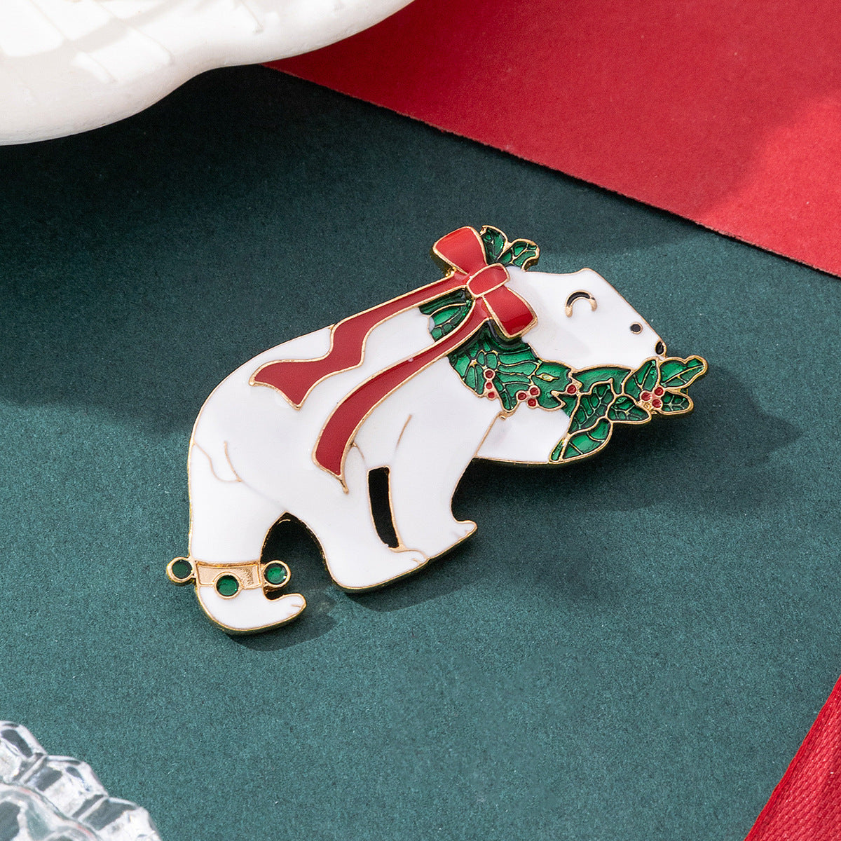 European And American Cross-Border Exquisite Enamel Christmas Series Brooches Christmas Flower Bells Reindeer Brooches Wholesale From Manufacturers