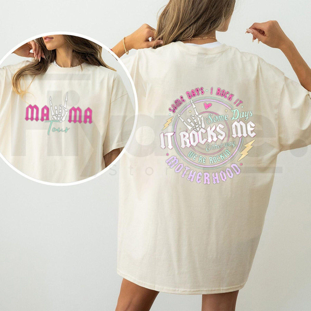 "Midnight Rhythm" – Women's Vintage Rock Graphic Fitted Top