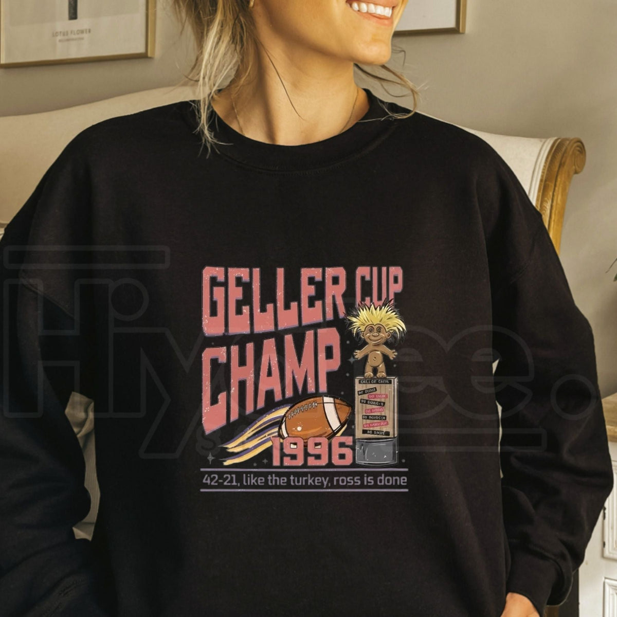 Geller Bowl Friendsgiving Sweatshirt, Vintage Geller Cup Thanksgiving Graphic Pullover