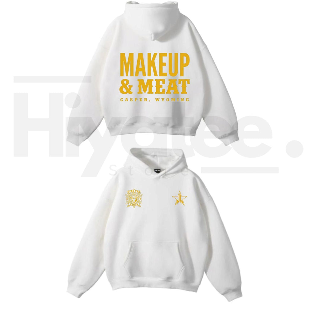 Makeup & Meat Graphic Hoodie – Funny Aesthetic Unisex Cotton Pullover