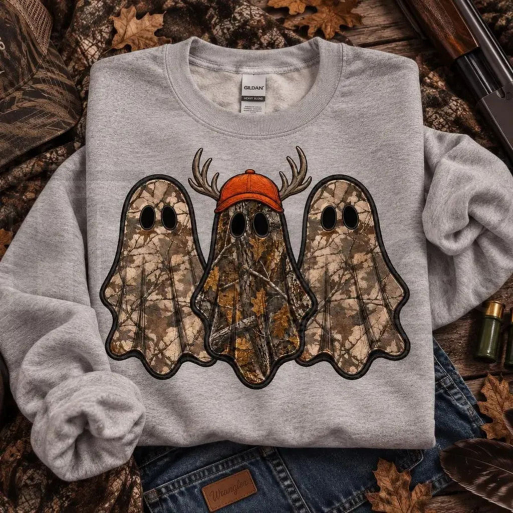 Retro Ghost Hunting Halloween Sweatshirt