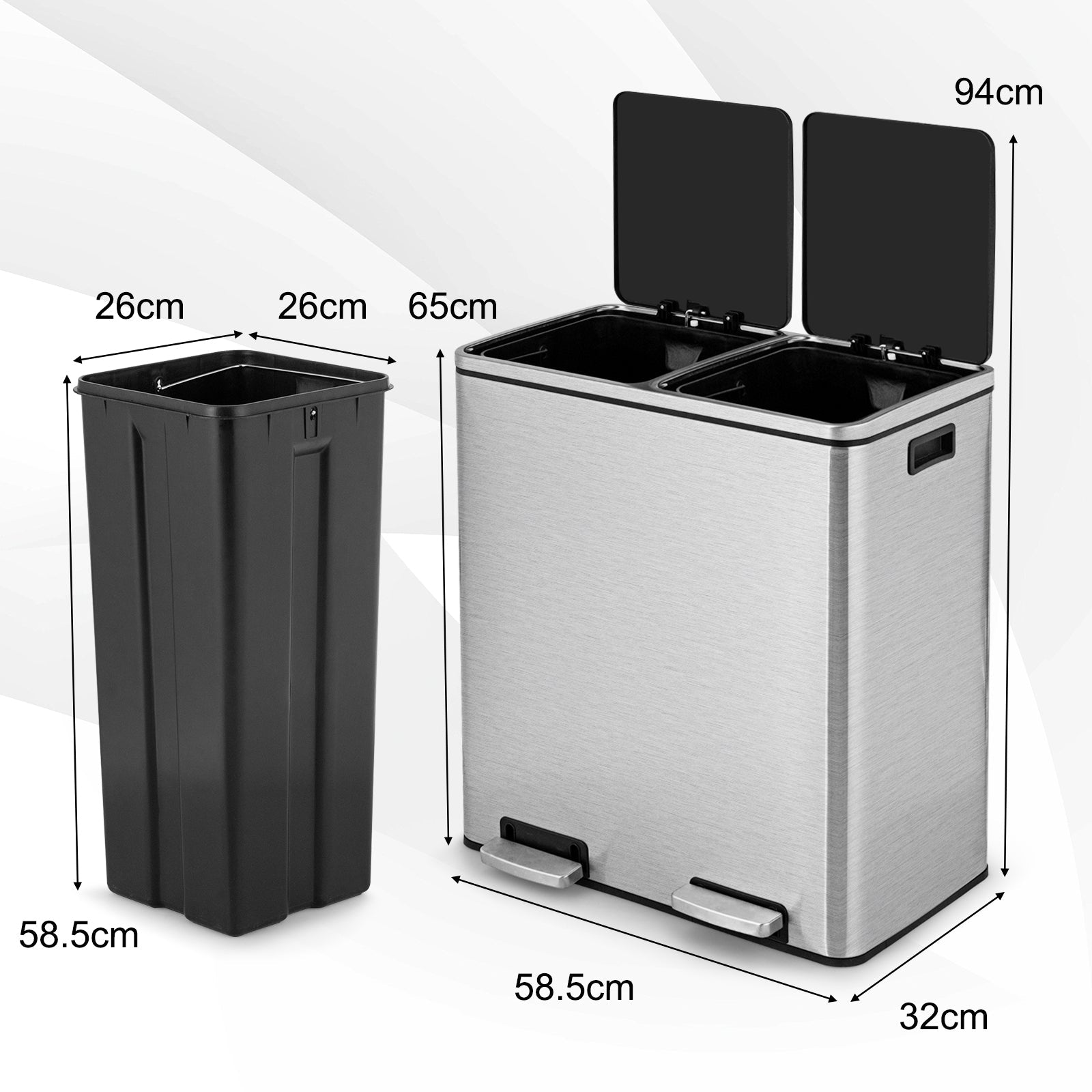 16 Gallon Dual Step Trash Can