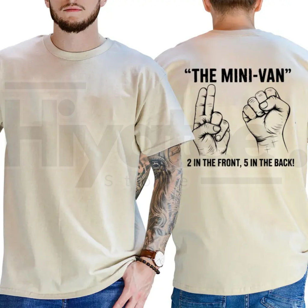 Minivan Funny Family T-Shirt – 2 Front 5 Back Tee