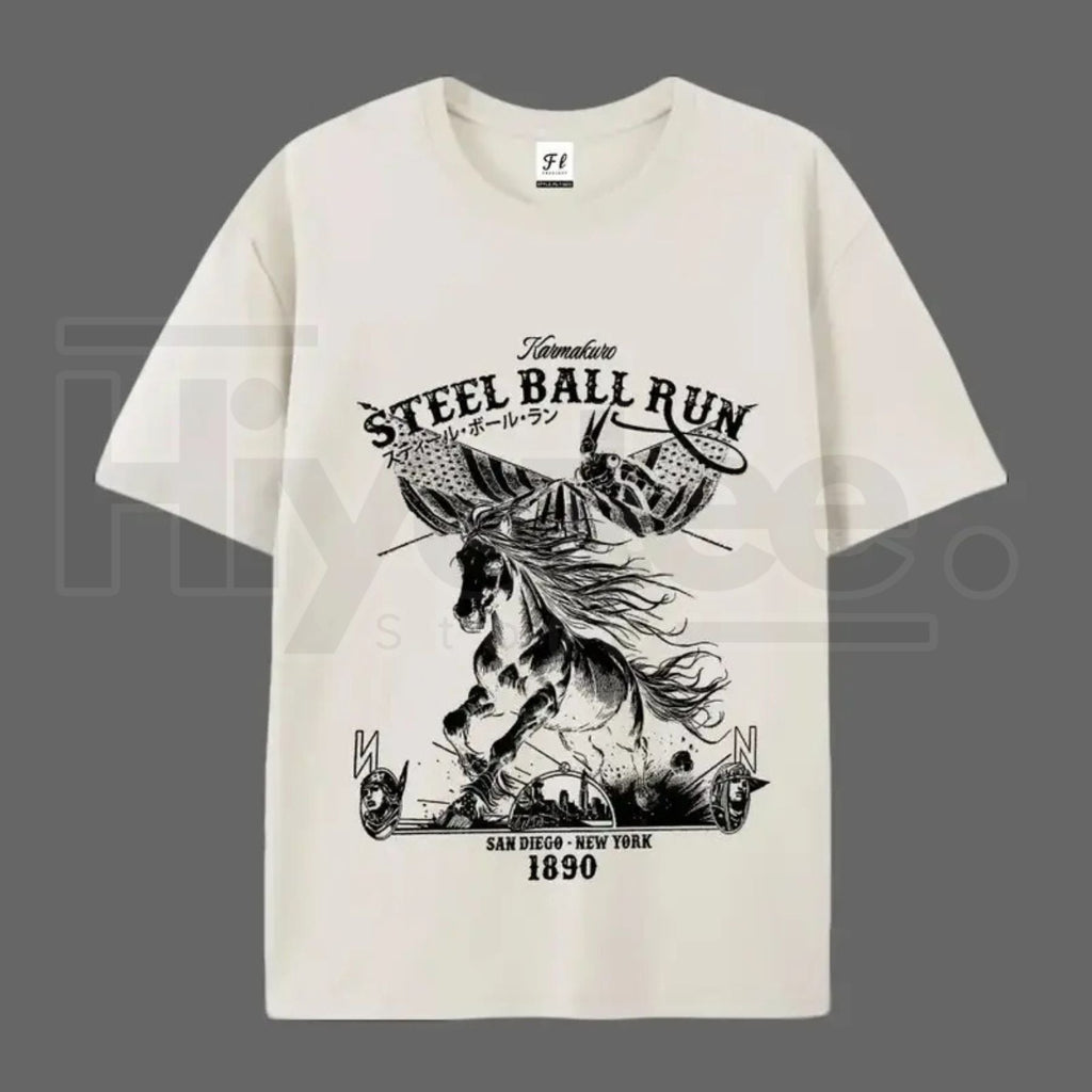 "Steel Ball Run" Horse Racing – SBR American Flag Graphic Top