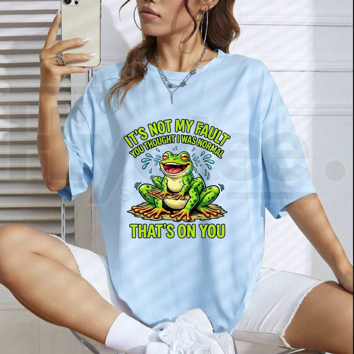 It’s Not My Fault That’s On You Funny Frog T-Shirt – Unbothered Sarcastic Graphic Tee