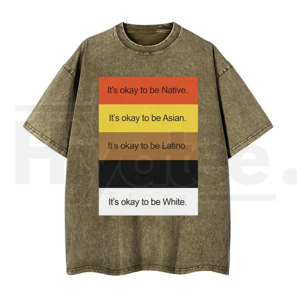 IT'S OKAY TO BE... Funny Vintage Washed T-Shirt – Retro Oversized Graphic Tee