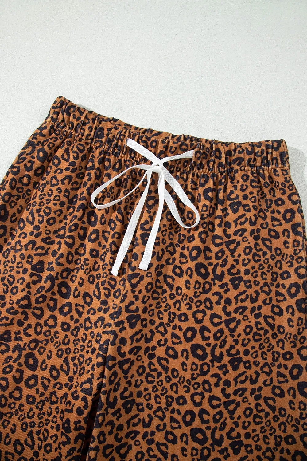 Leopard Print Long Sleeve Top Relaxed Pant Set