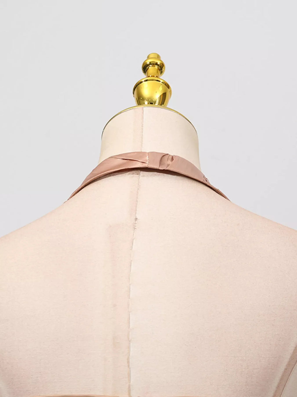 Halter Neck Ruched Maxi Dress – Champagne
