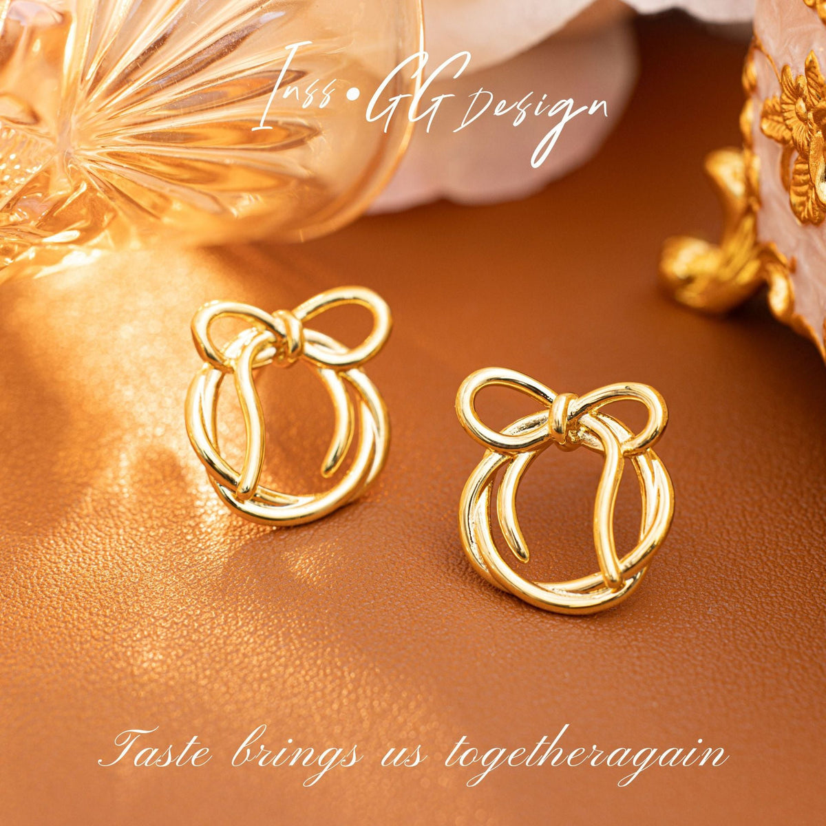 New Rabbit Bowknot K-gold Plated Earrings