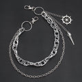 Halloween Gothic Dark Pointed-Toe Pants Chain