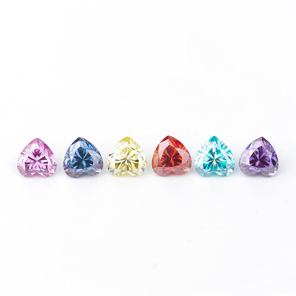 Colorful Moissanite Heart-shaped Stone Lemon