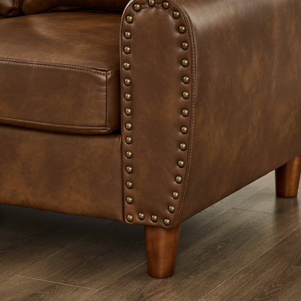 Breathable Faux Leather Sofa Set for Living Room