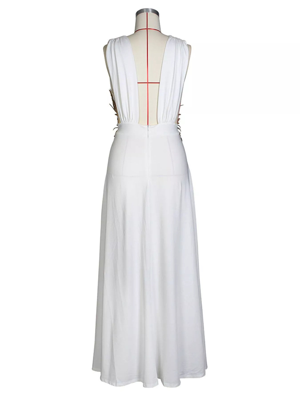 Deep V-Neck High Slit Maxi Dress