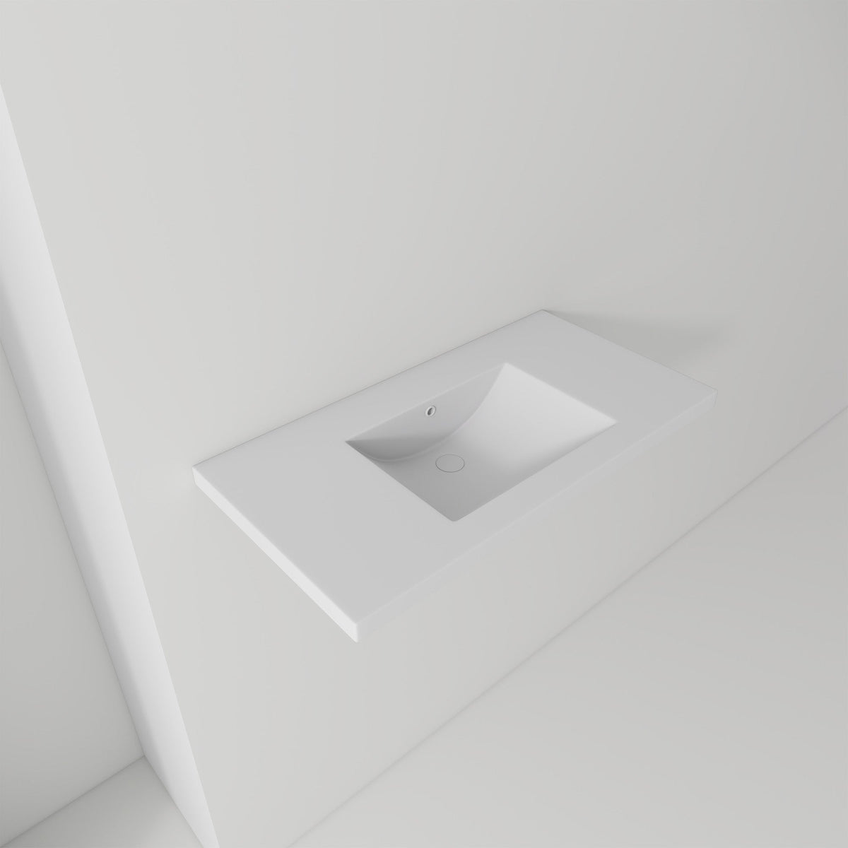36" Ceramic Basin Sink, Single Faucet Hole