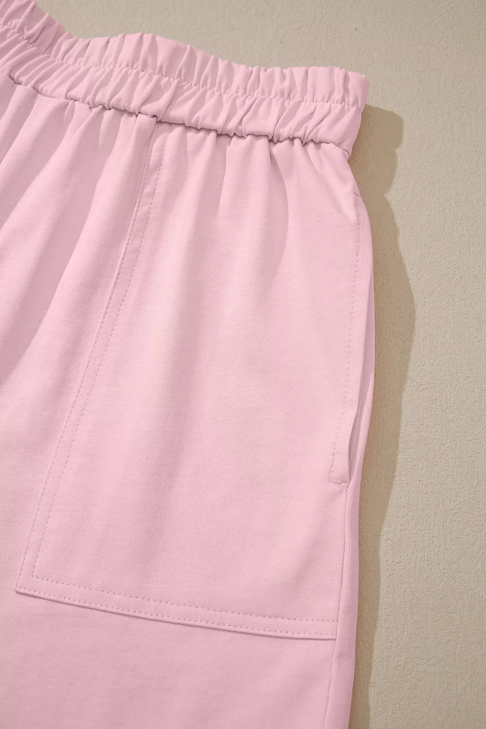 Round Neck Tee and Shorts Set – Blush Pink