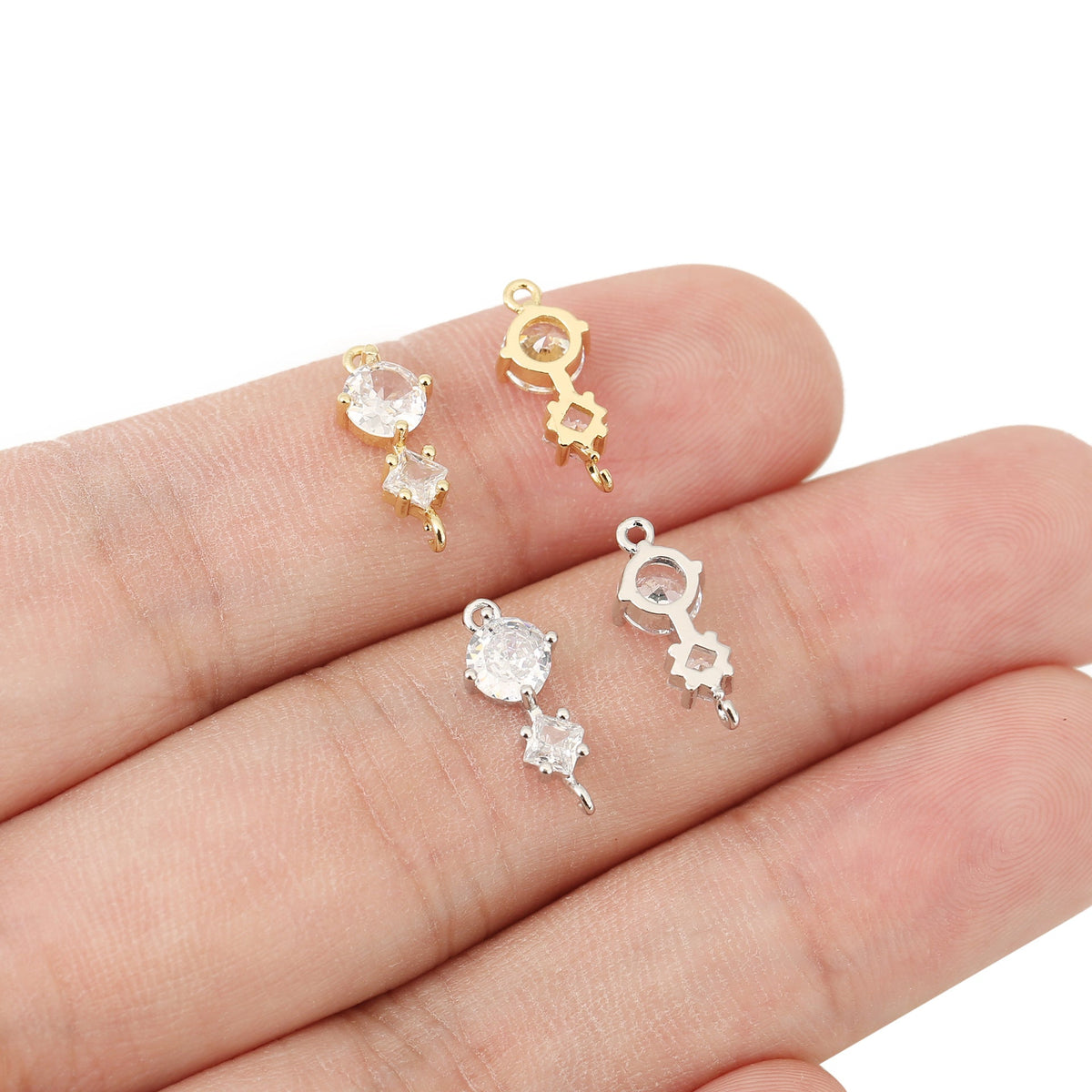 Copper-plated 18k Gold Double Hoop Earring Zircon Accessories