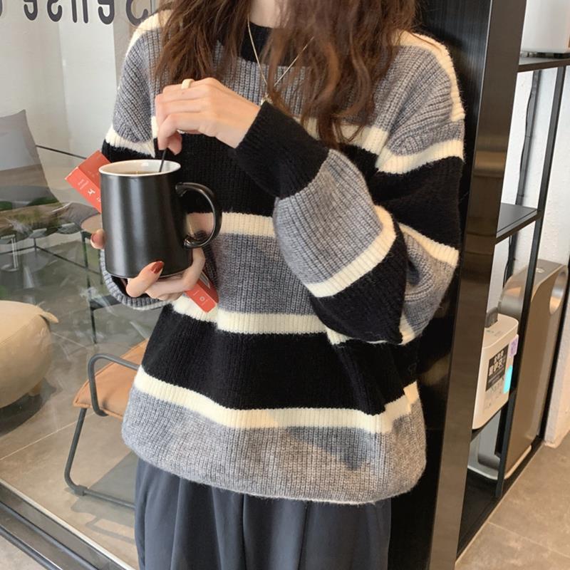 Lazy Wind Retro Outerwear Knitwear Thick