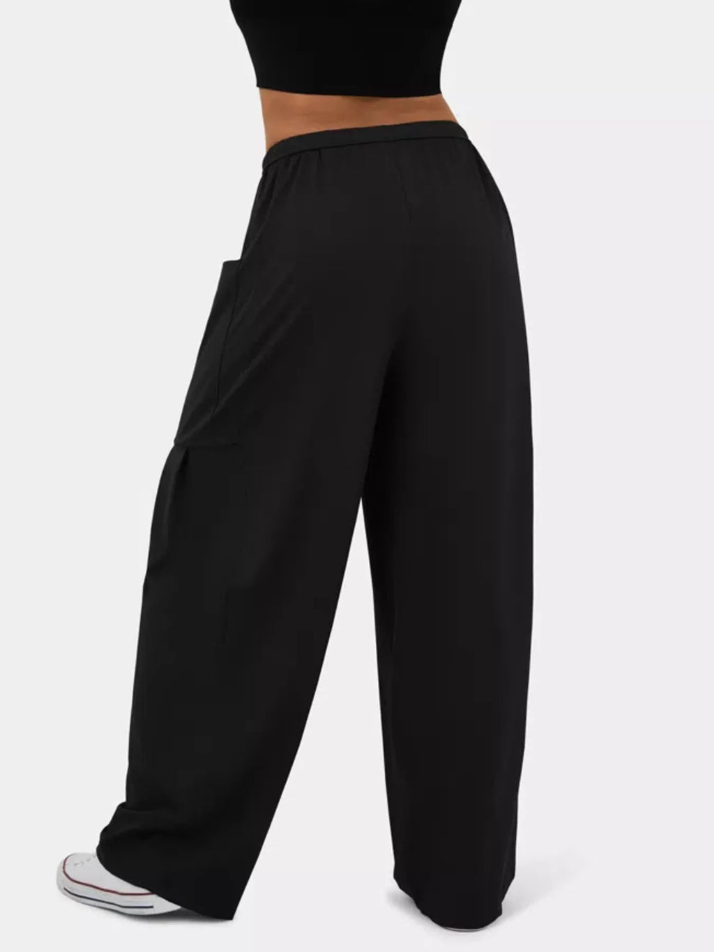 High-Waisted Drawstring Wide-Leg Pants