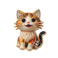 Original Blue-and-White Tiger-Striped Cat Brooch