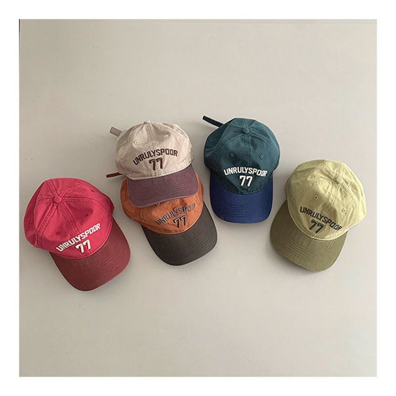 Stylish Casual Soft-crown Color-block Baseball Cap For Kids